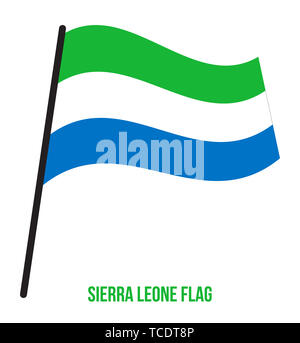 Sierra Leone Flag Waving Vector Illustration on White Background ...