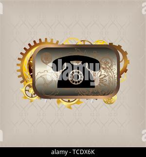 Menu icons steampunk buttons set vintage style Stock Vector