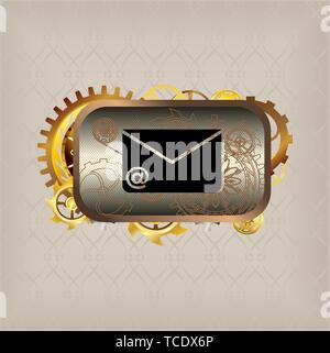 Menu icons steampunk buttons set vec tor Stock Vector