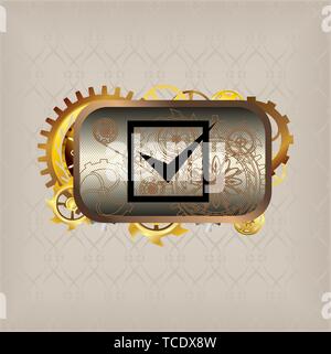 Menu icons steampunk buttons set vec tor Stock Vector