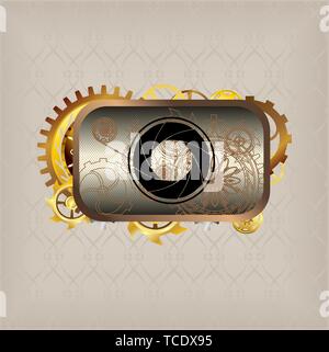 Menu icons steampunk buttons set vec tor Stock Vector
