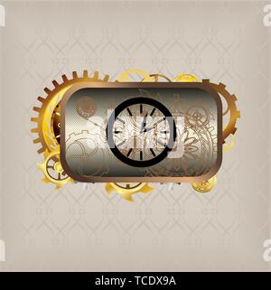 Menu icons steampunk buttons set vec tor Stock Vector
