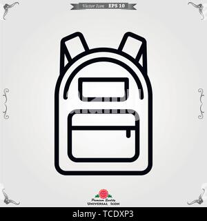 Backpack solid icon on background. Luggage glyph style design, designed for web and app. Stock Vector
