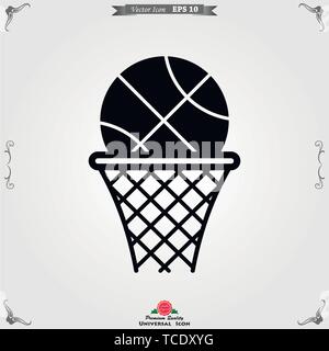 Basketball icon vector, in trendy flat style isolated on white background. basketball icon image, basketball icon illustration Stock Vector