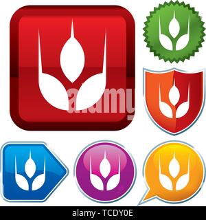 Vector illustration. Set shiny icon series on buttons. Grain. Stock Vector