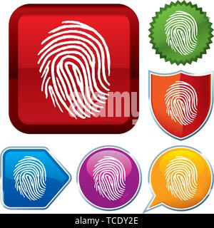 Vector illustration. Set shiny icon series on buttons. Identity. Stock Vector