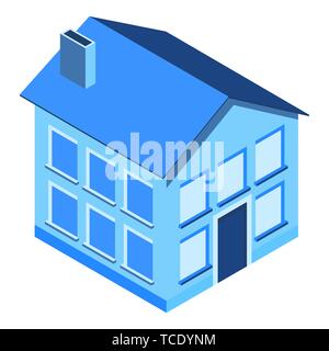 Isometric house on a white background. Private property. Stock Vector