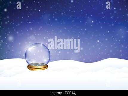 Magic snowy winter background. Stock Vector