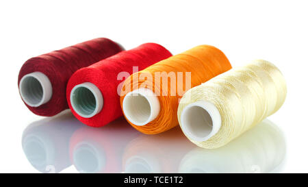 bright bobbin thread isolated on white Stock Photo
