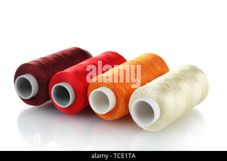 bright bobbin thread isolated on white Stock Photo