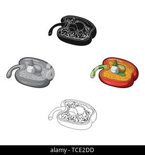illustration of stuffed minced bell peppers Stock Vector Image & Art ...