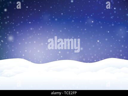Magical snowy winter background. Stock Vector