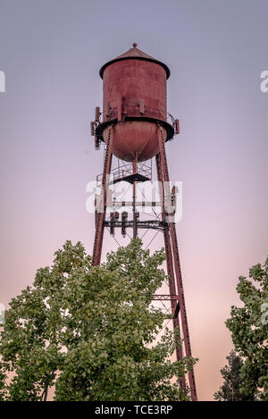 water tower with cell tower Stock Photo