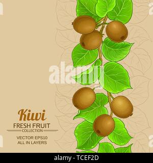 kiwi pattern on color background Stock Vector