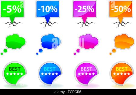 Sale and discount Badges Stock Vector