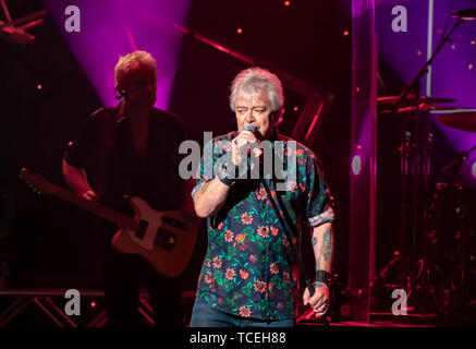 Orlando, Florida. March 26, 2019. Russell Hitchcock  from air supply, singing beautiful melody at Epcot in Walt Disney World (23) Stock Photo