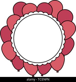 lace with balloons helium floating Stock Vector