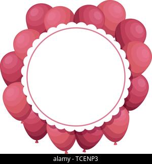 lace with balloons helium floating Stock Vector