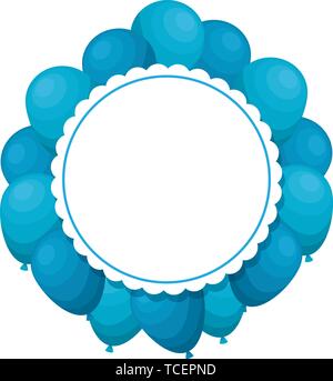 lace with balloons helium floating Stock Vector