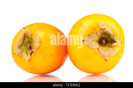 Two appetizing persimmons isolated on white Stock Photo