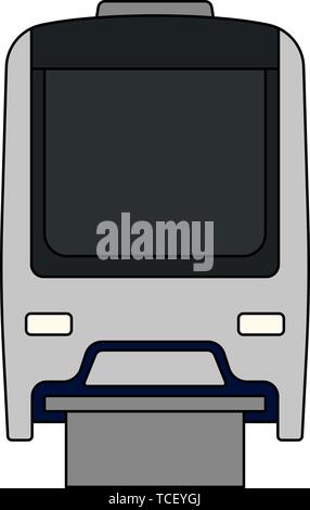 Monorail Icon. Outline With Color Fill Design. Vector Illustration. Stock Vector