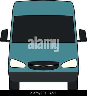 Van Icon. Outline With Color Fill Design. Vector Illustration. Stock Vector