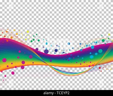 Colourful lines background with transparency grid on back. Vector Illustration. Stock Vector
