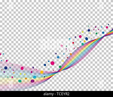 Colourful lines background with transparency grid on back. Vector Illustration. Stock Vector