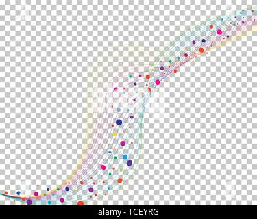 Colourful lines background with transparency grid on back. Vector Illustration. Stock Vector