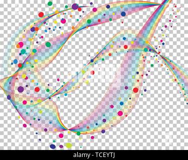 Colourful lines background with transparency grid on back. Vector Illustration. Stock Vector