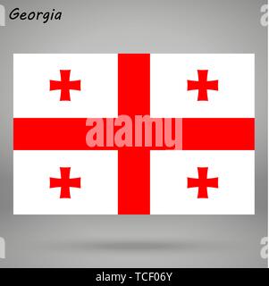 simple flag of Georgia isolated on white background Stock Vector