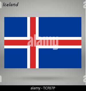 simple flag of iceland isolated on white background Stock Vector