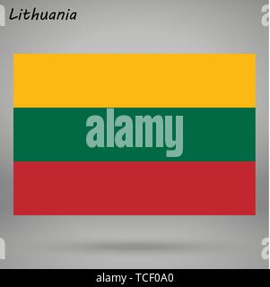 simple flag of Lithuania isolated on white background Stock Vector
