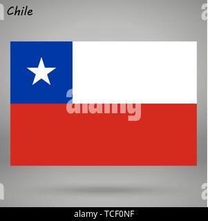 simple flag of Chile isolated on white background Stock Vector