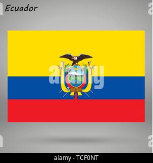 simple flag of Ecuador isolated on white background Stock Vector