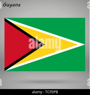 simple flag of Guyana isolated on white background Stock Vector