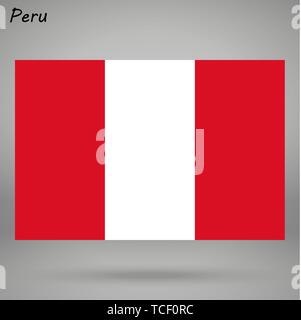 simple flag of Peru isolated on white background Stock Vector