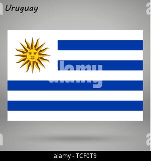 simple flag of Uruguay isolated on white background Stock Vector