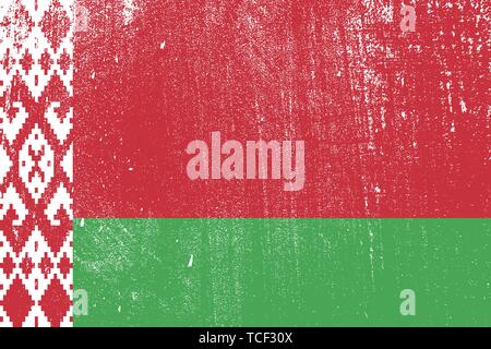grunge styled flag of Belarus . Template for your design . Template for your design Stock Vector