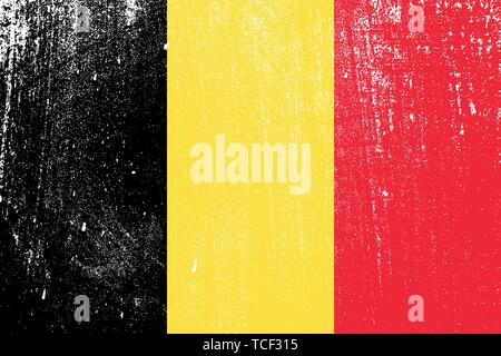 grunge styled flag of Belgium . Template for your design . Template for your design Stock Vector