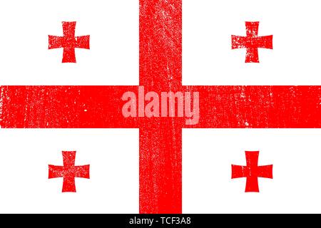 grunge styled flag of Georgia . Template for your design . Template for your design Stock Vector