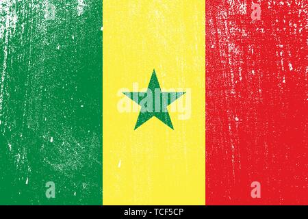 grunge styled flag of Senegal . Template for your design . Template for your design Stock Vector