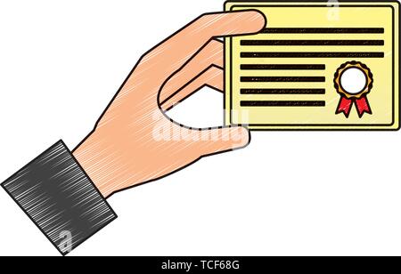 hand holds graduation school certificate Stock Vector Image & Art - Alamy