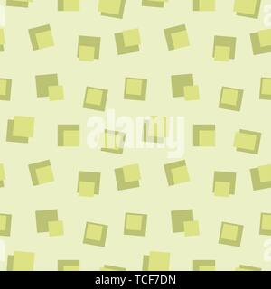 Seamless abstract pastel green geometric shapes rectangles on a light lime background for fabrics, wallpapers, tablecloths, prints and designs. Stock Vector