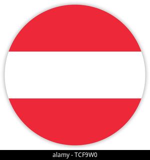 Simple round flag of Austria . Template for your design . Template for your design Stock Vector