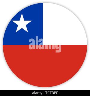 Simple round flag of Chile . Template for your design . Template for your design Stock Vector