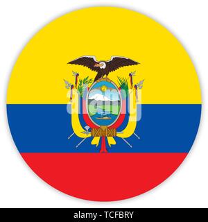 Simple round flag of Ecuador . Template for your design . Template for your design Stock Vector