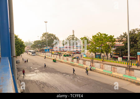 BANGALORE INDIA June 3, 2019:Buses in the Kempegowda Bus Station known as Majestic during morning time
