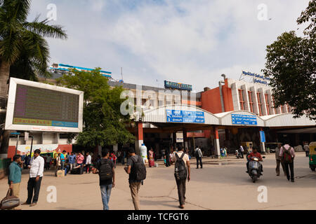 BANGALORE INDIA June 3, 2019 :Passengers at the entrance of the bangalore railway station morning time. Stock Photo