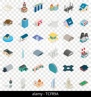Screen icons set, isometric style Stock Vector
